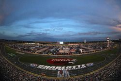 The sun sets over Charlotte Motor Speedway