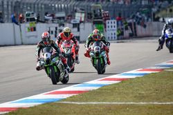 Jonathan Rea, Kawasaki Racing Team, Chaz Davies, Aruba.it Racing - Ducati Team y Tom Sykes, Kawasaki