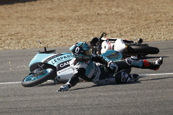 Chute de Fabio Quartararo, Leopard Racing et Jorge Martin, Aspar Team Mahindra