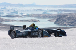 Lucas di Grassi drives on the Arctic ice cap