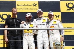 Podium: 2nd Timo Glock, BMW Team RMG, BMW M4 DTM; 1st Paul Di Resta, Mercedes-AMG Team HWA, Mercedes-AMG C63 DTM; 3rd Augusto Farfus, BMW Team MTEK, BMW M4 DTM