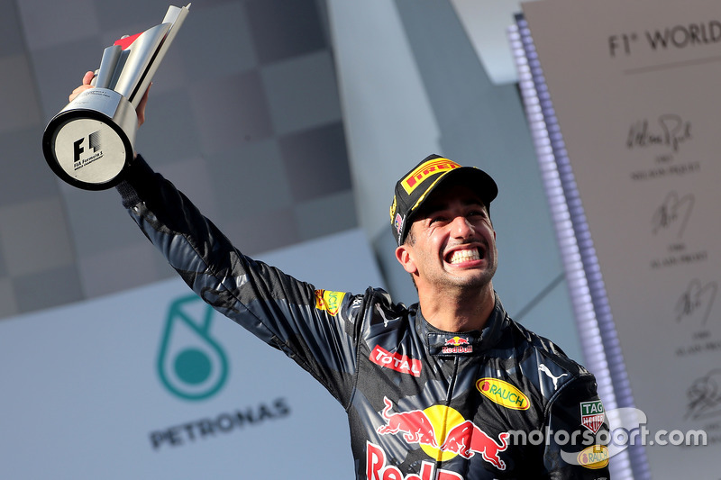 Podium: Race winner Daniel Ricciardo, Red Bull Racing