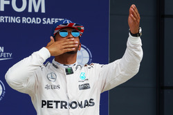 Lewis Hamilton, Mercedes AMG F1 celebrates his pole position in parc ferme