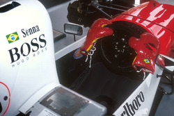 The gloves are off as Ayrton Senna, McLaren delivers the final blow of the season