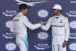Pole for Lewis Hamilton, Mercedes AMG F1, 2nd for Nico Rosberg, Mercedes AMG F1