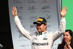 Podium: race winner Lewis Hamilton, Mercedes AMG F1