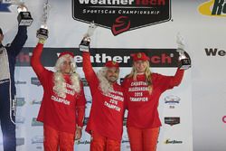 GT Daytona Podium: third place #63 Scuderia Corsa Ferrari 488 GT3: Christina Nielsen, Alessandro Balzan, Jeff Segal