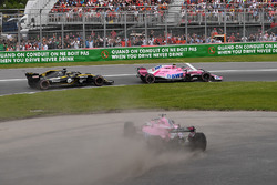 Sergio Perez, Force India VJM11 en tête-à-queue