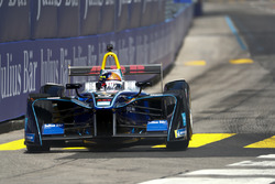 Emerson Fittipaldi, former F1 World Champion, Indy 500 winner, drives the Formula E car