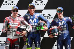 Polesitter Valentino Rossi, Yamaha Factory Racing, second place Jorge Lorenzo, Ducati Team, third place Maverick Viñales, Yamaha Factory Racing