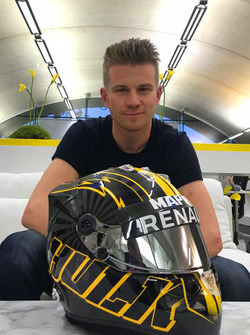 Nico Hulkenberg with his new helmet design