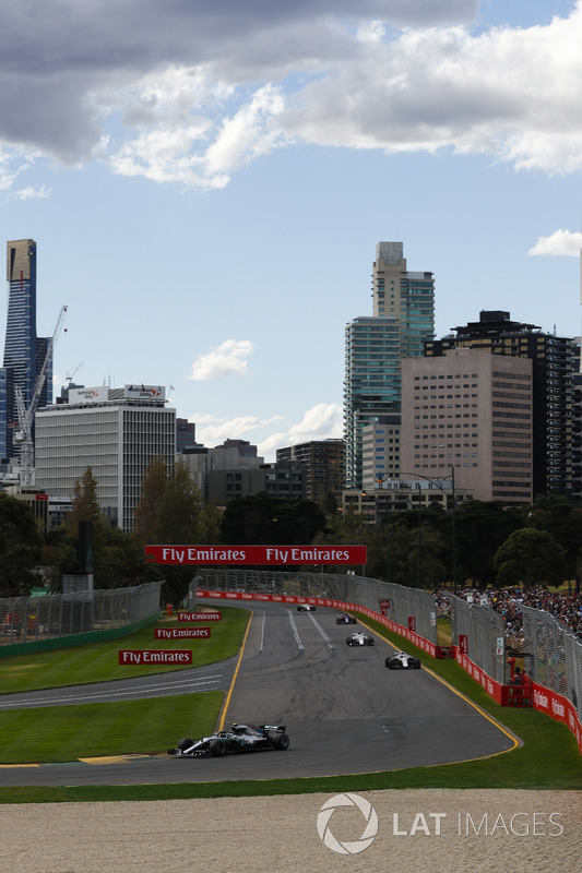 Valtteri Bottas, Mercedes AMG F1 W09, Lance Stroll, Williams FW41 Mercedes, Marcus Ericsson, Sauber C37 Ferrari, and Pierre Gasly, Toro Rosso STR13 Honda
