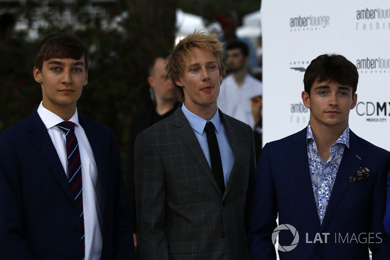 George Russell, Brendon Hartley, Scuderia Toro Rosso and Charles Leclerc, Sauber y Charles Leclerc, Sauber