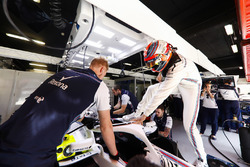 Robert Kubica, Williams Martini Racing, climbs into his car