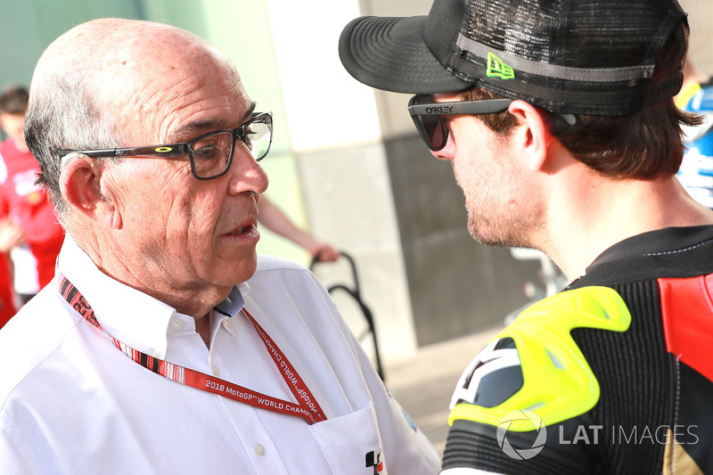 Carmelo Ezpeleta, CEO Dorna Sports, Cal Crutchlow, Team LCR Honda