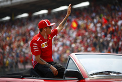 Kimi Raikkonen, Ferrari, in the drivers parade