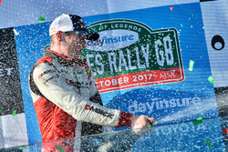 Champagne sul podio, Elfyn Evans, Daniel Barritt, Ford Fiesta WRC, M-Sport