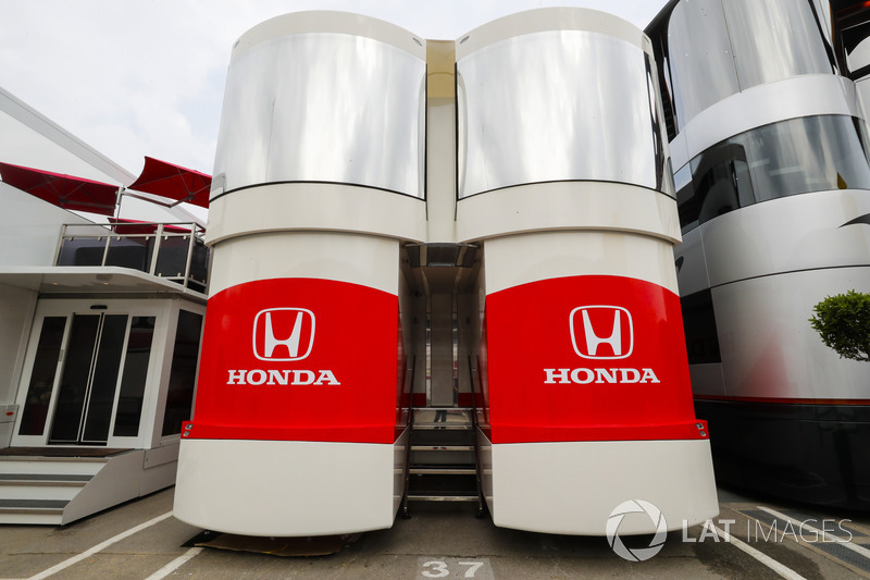 The Honda motorhome and hospitality area