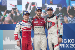Podium: race winner Daniel Abt, Audi Sport ABT Schaeffler, second place Felix Rosenqvist, Mahindra Racing, third place Edoardo Mortara, Venturi Formula E
