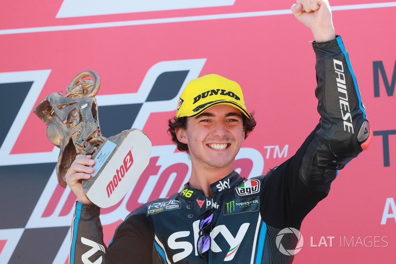 Podio: il vincitore della gara Francesco Bagnaia, Sky Racing Team VR46