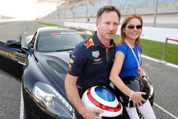 Geri Horner prepares for a Hot Lap in an Aston Martin driven by husband Christian Horner