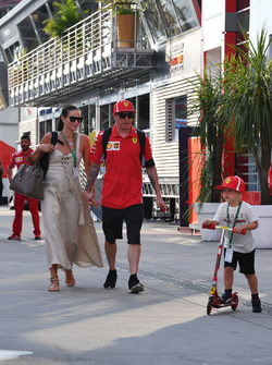 Kimi Raikkonen, Ferrari with his wife Minttu Virtanen, and son Robin Raikkonen,