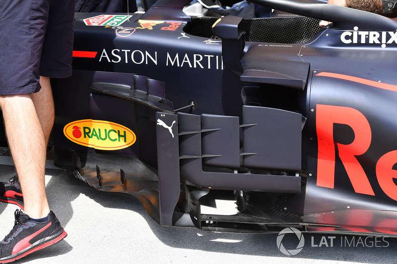 Vue détaillée d'un déflecteur de Red Bull Racing RB14
