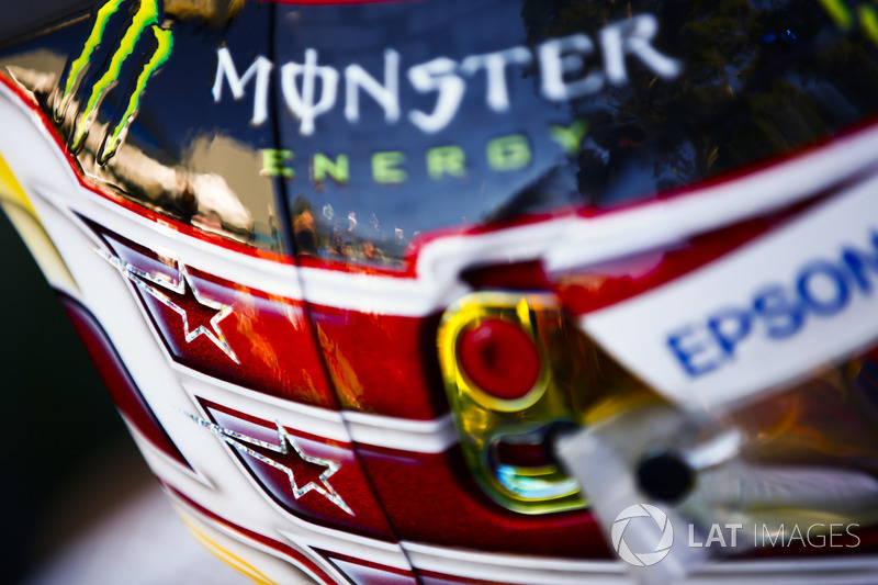 The helmet of Lewis Hamilton, Mercedes AMG F1