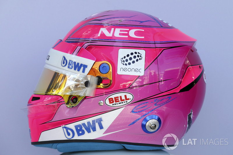 Casco de Esteban Ocon, Force India F1
