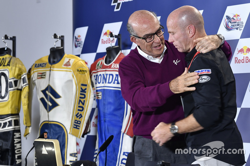 Carmelo Ezpeleta, CEO of Dorna Sports, Randy Mamola