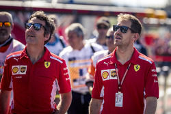 Sebastian Vettel, Ferrari walks the track