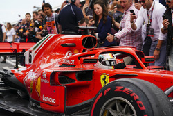 Sebastian Vettel, Ferrari SF71H, 1st position, drives into Parc Ferme