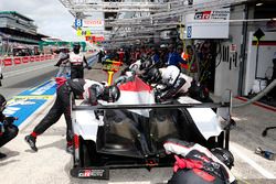 #7 Toyota Gazoo Racing Toyota TS050: Mike Conway, Kamui Kobayashi, Jose Maria Lopez pits with trouble