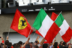 Ferrari and Itallian podium flags