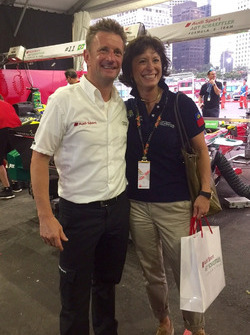 Monika Schreiner, LGT Group, con Allan McNish, responsabile Audi Sport