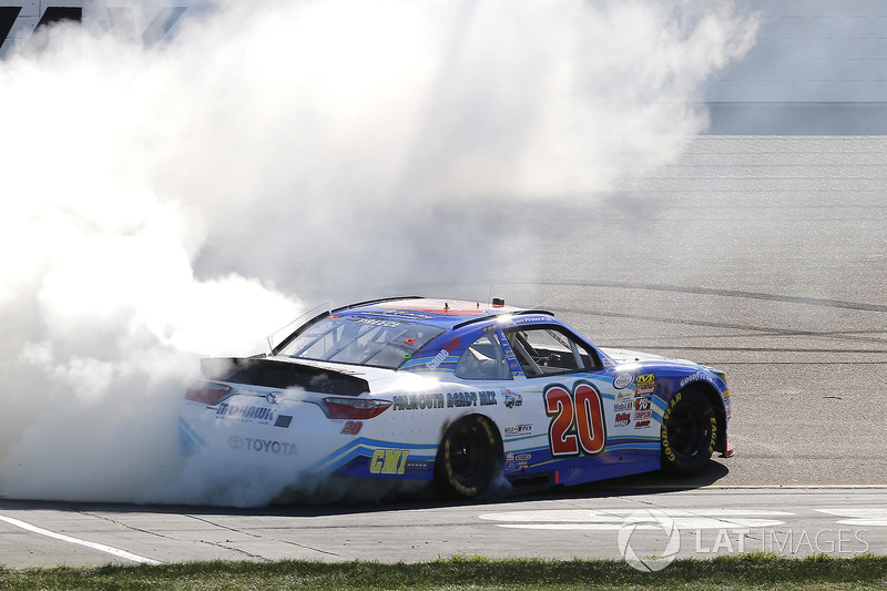 Race winner Ryan Preece, Joe Gibbs Racing Toyota