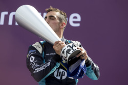 Sébastien Buemi, Renault e.Dams, celebrates on the podium