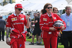 Kimi Raikkonen, Ferrari with Stefania Bocchi, Ferrari Press Officer