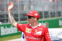 Kimi Raikkonen, Ferrari, in the drivers parade