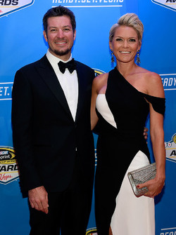 Martin Truex Jr., Furniture Row Racing Toyota with girlfriend Sherry Pollex