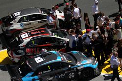 The car of Stefano Comini, Comtoyou Racing, Audi RS3 LMS during podium ceremony