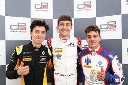 Il poleman George Russell, ART Grand Prix, Jack Aitken, ART Grand Prix, Dorian Boccolacci, Trident