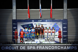Podium LMP2: first place Roman Rusinov, Pierre Thiriet, Alex Lynn, G-Drive Racing, second place Julien Canal, Bruno Senna, Nicolas Prost, Vaillante Rebellion Racing, third place Ho-Pin Tung, Oliver Jarvis, Thomas Laurent, DC Racing