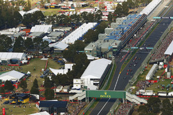 An aerial view of the start