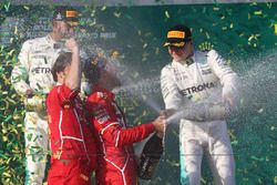 Podium: winner Sebastian Vettel, Ferrari, second place Lewis Hamilton, Mercedes AMG F1, third place