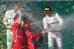 Podium: winner Sebastian Vettel, Ferrari, second place Lewis Hamilton, Mercedes AMG F1, third place