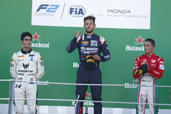 Podium: second place Sergio Sette Camara, MP Motorsport, Race winner Luca Ghiotto, RUSSIAN TIME, thi