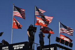 Toyota flags, American flags