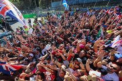 Race winner Lewis Hamilton, Mercedes AMG F1 celebrates, the fans