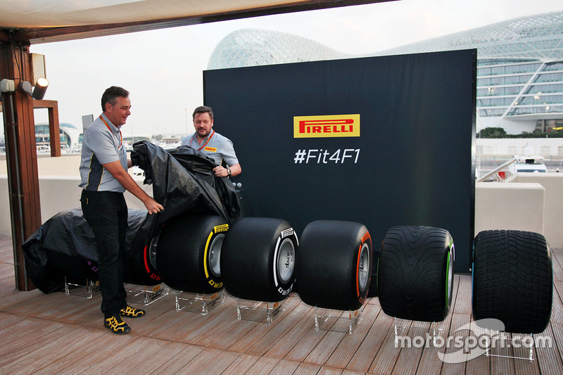 Mario Isola, Pirelli Racing Manager and Paul Hembery, Pirelli Motorsport Director reveal the 2017 Pirelli F1 tyres